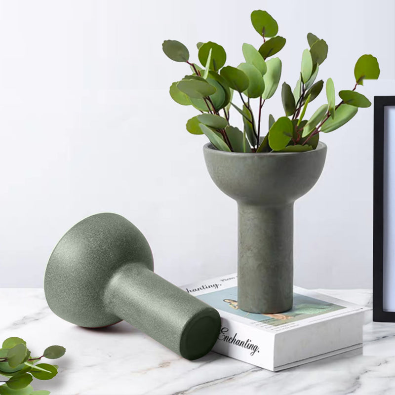 Minimalist Nordic Ceramic Vase 15x19.5cm Versatile Fruit Bowl Gray
