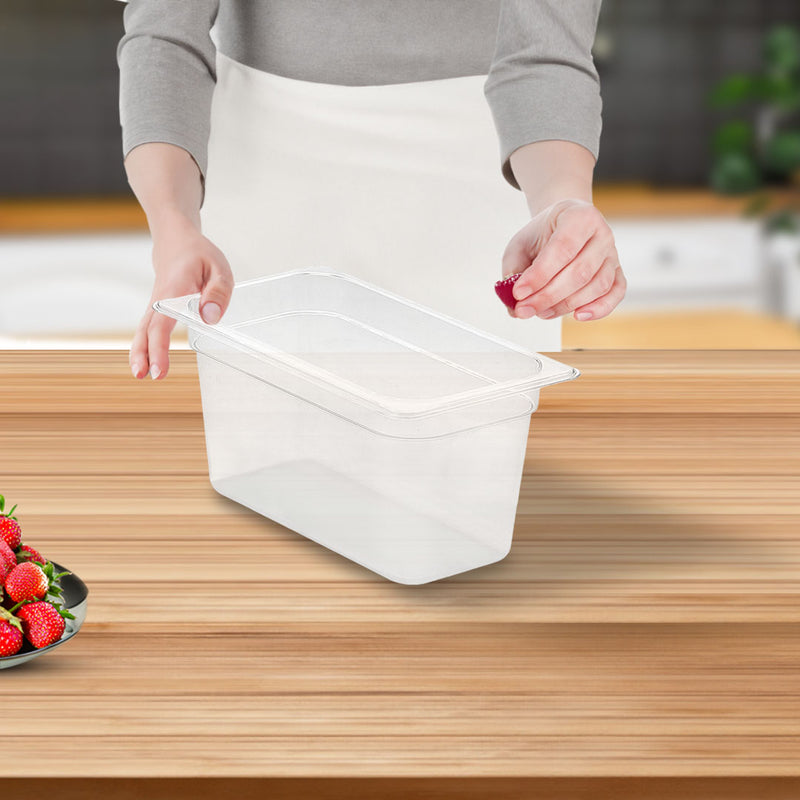 150mm Clear Polycarbonate GN Pan 1/3 Food Tray Storage Bundle of 4
