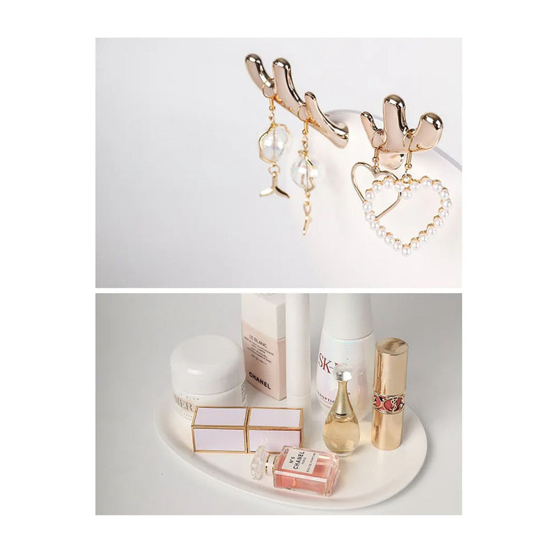 2X White Antler LED Makeup Mirror USB Rechargeable Adjustable Light Vanity Decor