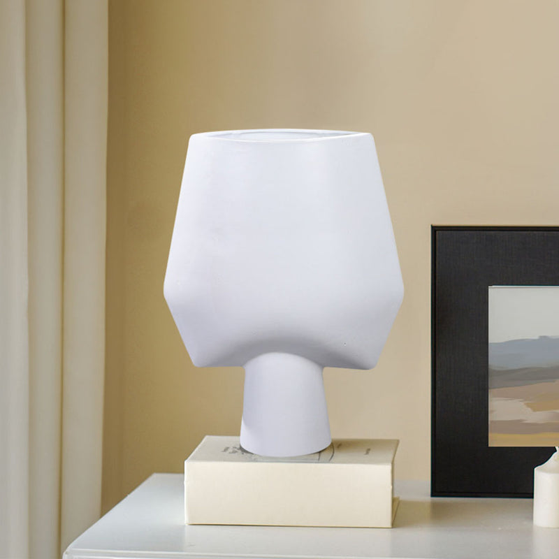 2X Square Ceramic Vase 33x43cm Handcrafted Modern Abstract White