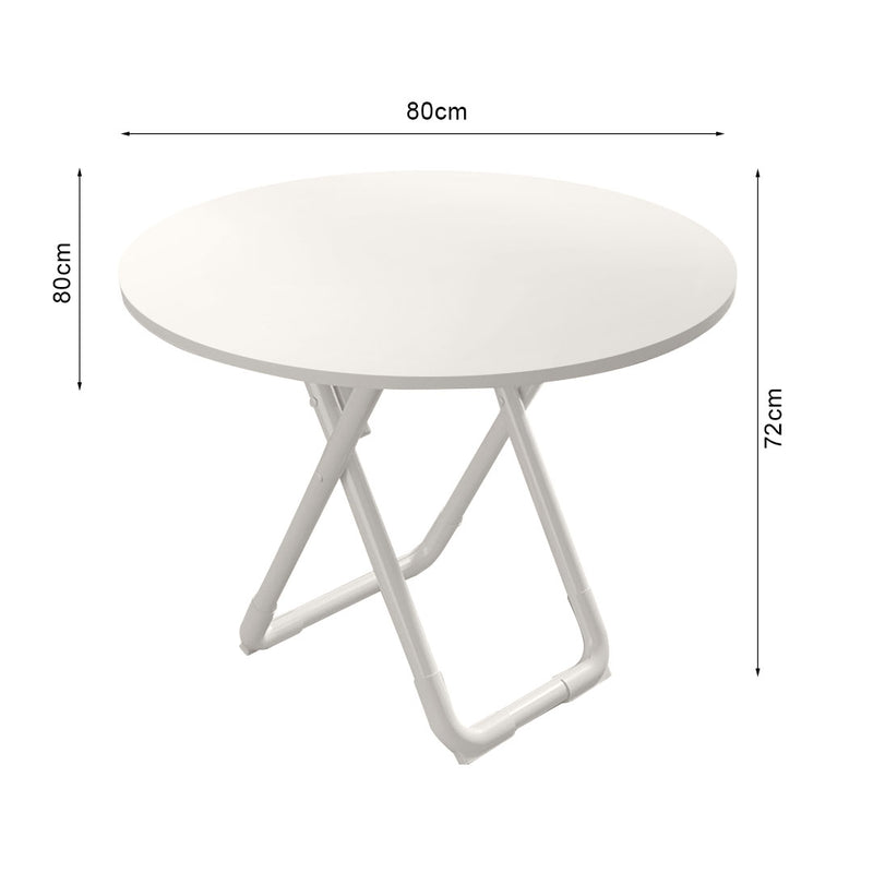 White Minimalist Wood Table 80cm Modern Design Versatile Dining Work Surface