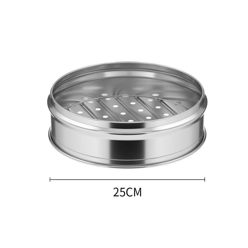 3 Tier Stainless Steel Steamer 25cm with Lid Polished Finish Easy Clean
