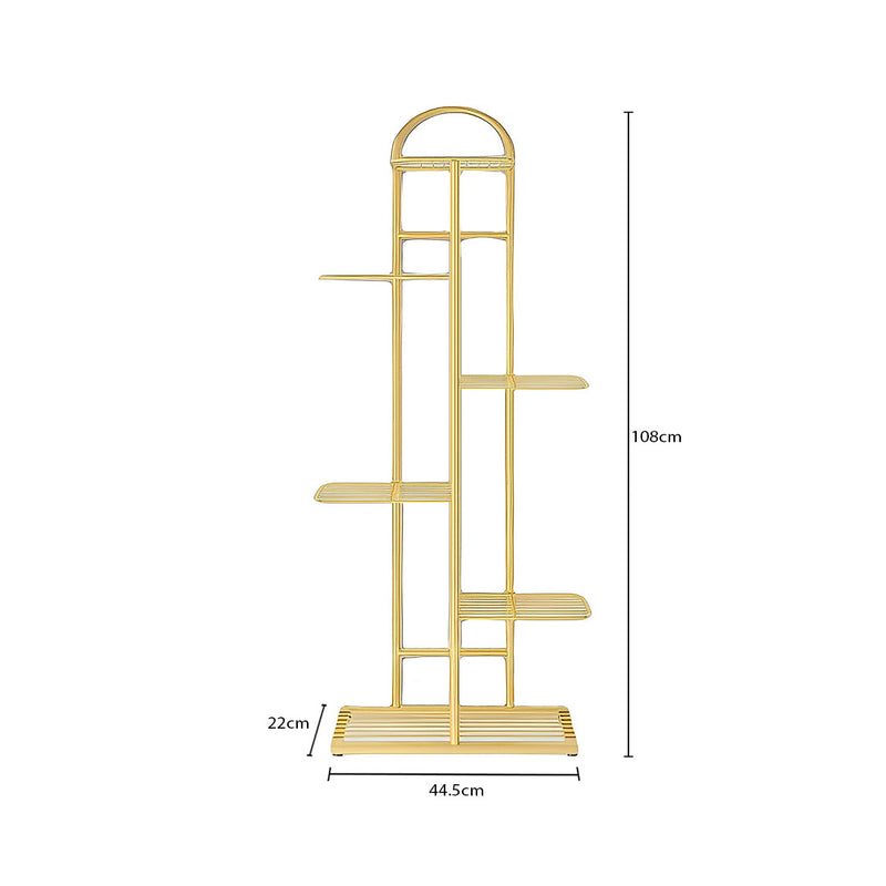 2X 6 Tier Gold Metal Plant Stand 7 Pots Indoor Flowerpot Display Shelf Decor