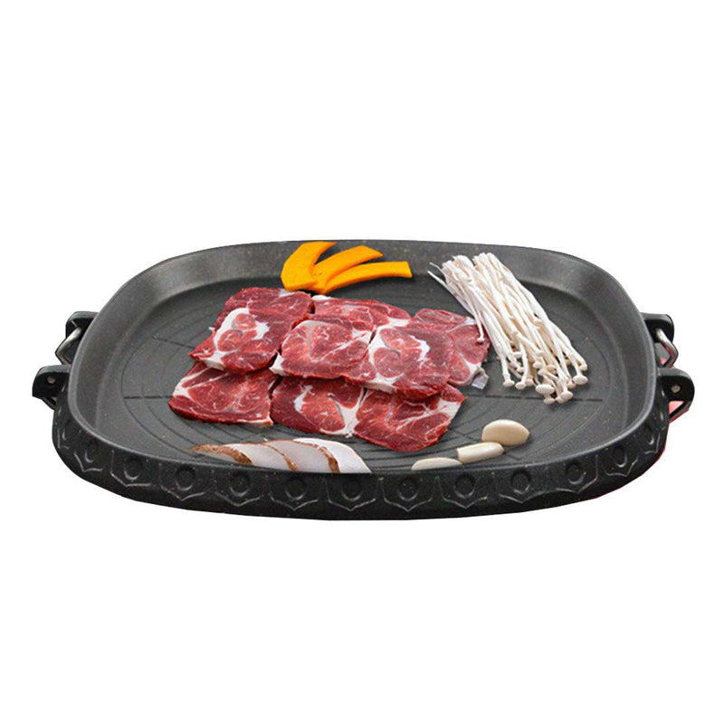 Portable Korean BBQ Stone Grill Plate Non Stick 320mm Smokeless Outdoor Cooking