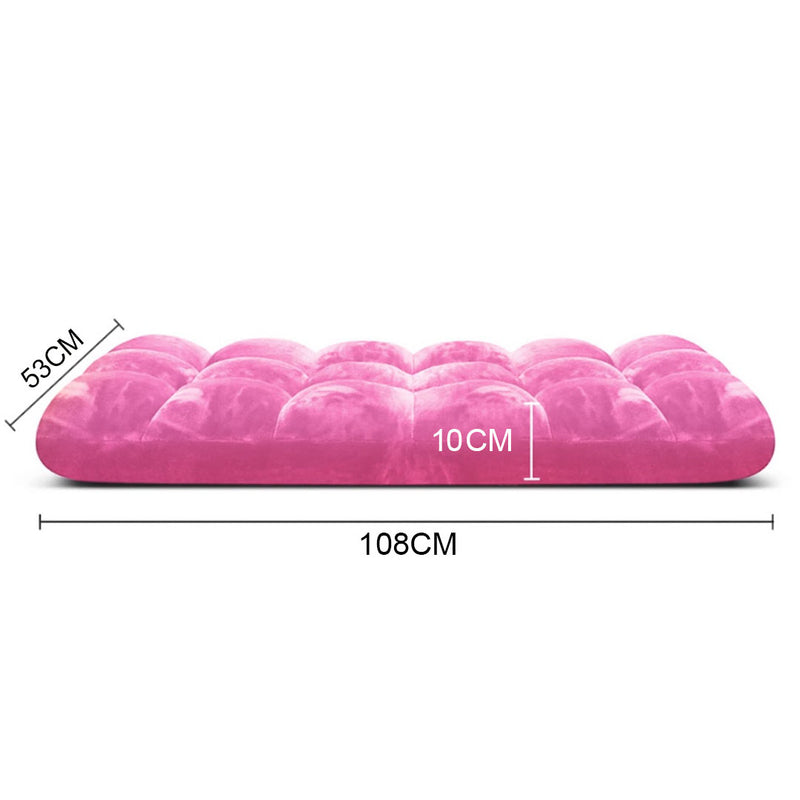 4X Floor Recliner Folding Cushion 6 Position Memory Foam Light Pink 108x53x10cm