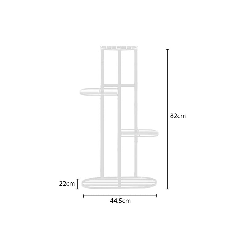 2X 4 Tier 5 Pots White Metal Plant Stand Rack Indoor Space Saving 44.5x22x82cm