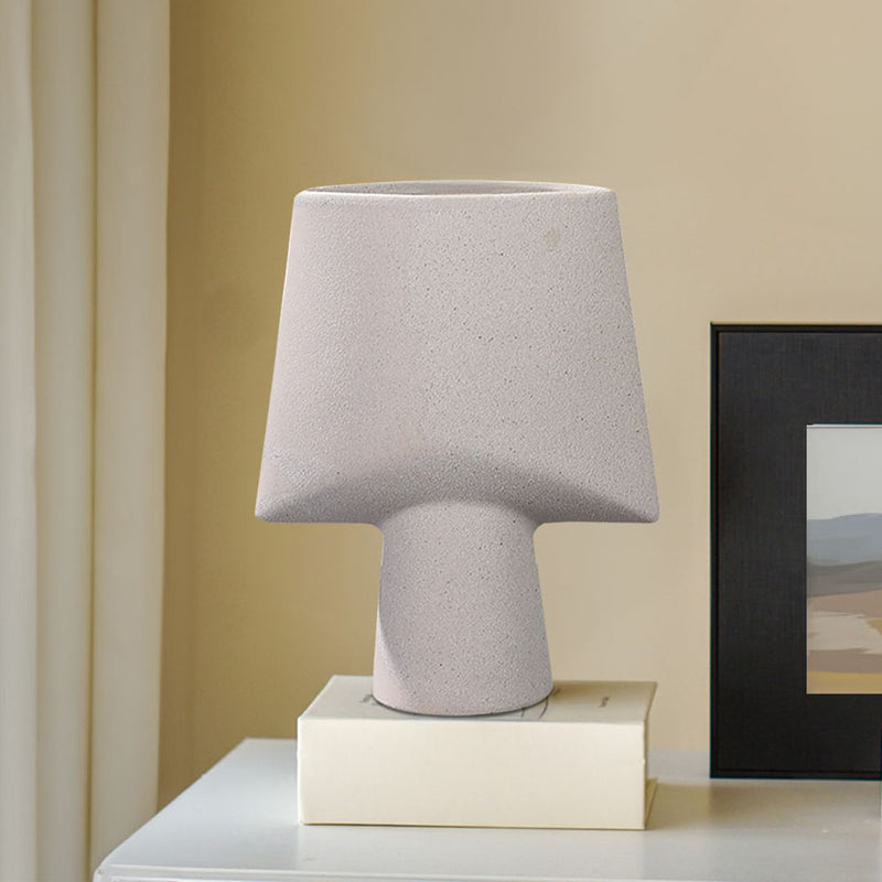 2X Ornament Geometric Ceramic Vase 21x25.5cm Matte Gray Living Room Decor