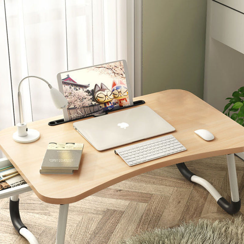 Walnut Portable Foldable Bed Table Adjustable Laptop Desk with Card Slot
