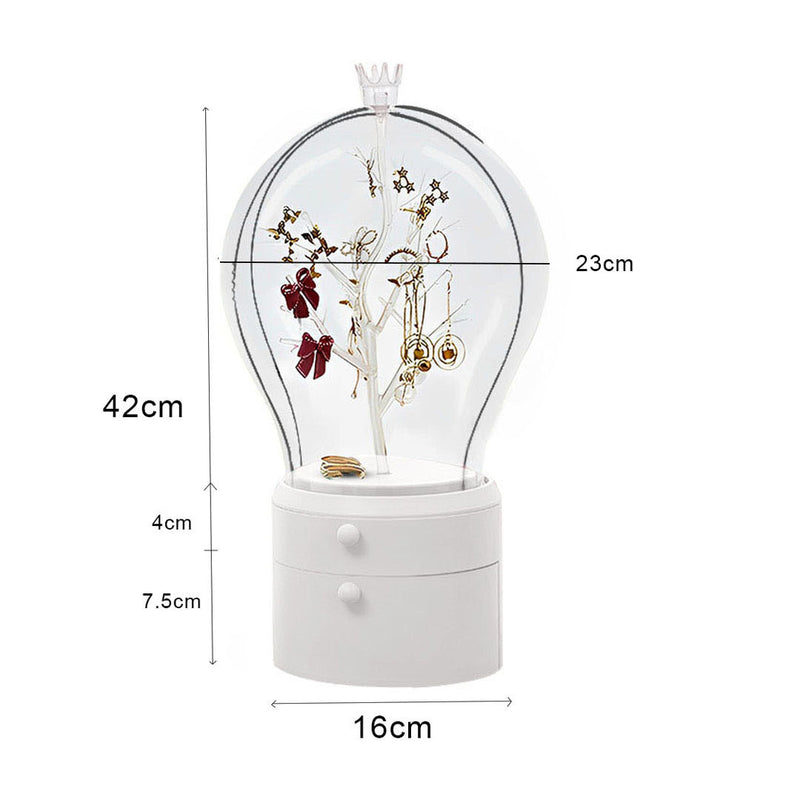 2X White 360 Rotate Jewelry Storage Box Waterproof Dustproof Organizer