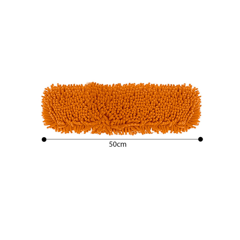 Orange Microfiber Flat Mop Cleaning Pads 50x12cm Dust Remover For All Floors