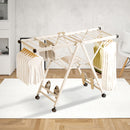 Portable Wing Shape Clothes Drying Rack Foldable 140cm Stainless Steel White