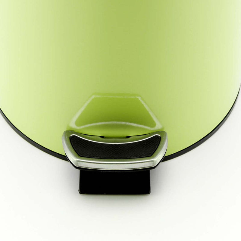 Round Pedal Stainless Steel Waste Bin 12L Green Removable Inner Soft Close