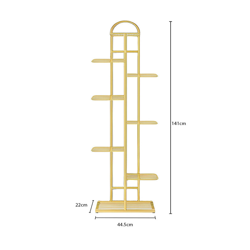 2X 8 Tier Metal Plant Stand 9 Pots Gold Indoor Space Saving 44.5x22x141cm