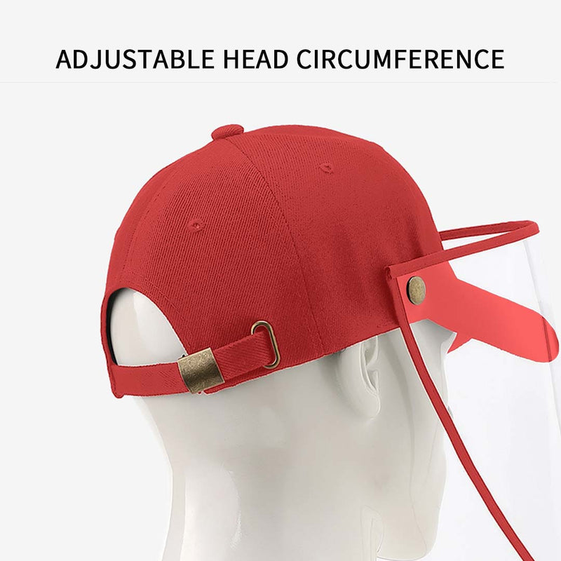 2X Kids Protective Hat With Full Face Anti Fog Tpu Shield 26cmx35cm Red Cotton