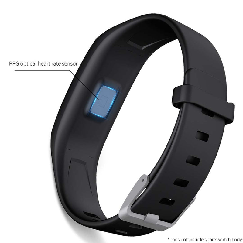 Smart Watch Strap Silicone Adjustable Replacement Band Waterproof Black
