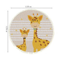 120cm Round Non-Slip Cartoon Animal Flannel Rug Soft Durable Multicolor Carpet