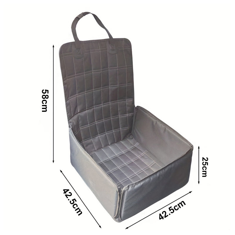 Grey Polyester Car Pet Sitting Bag Portable Breathable Safety Travel Carrier