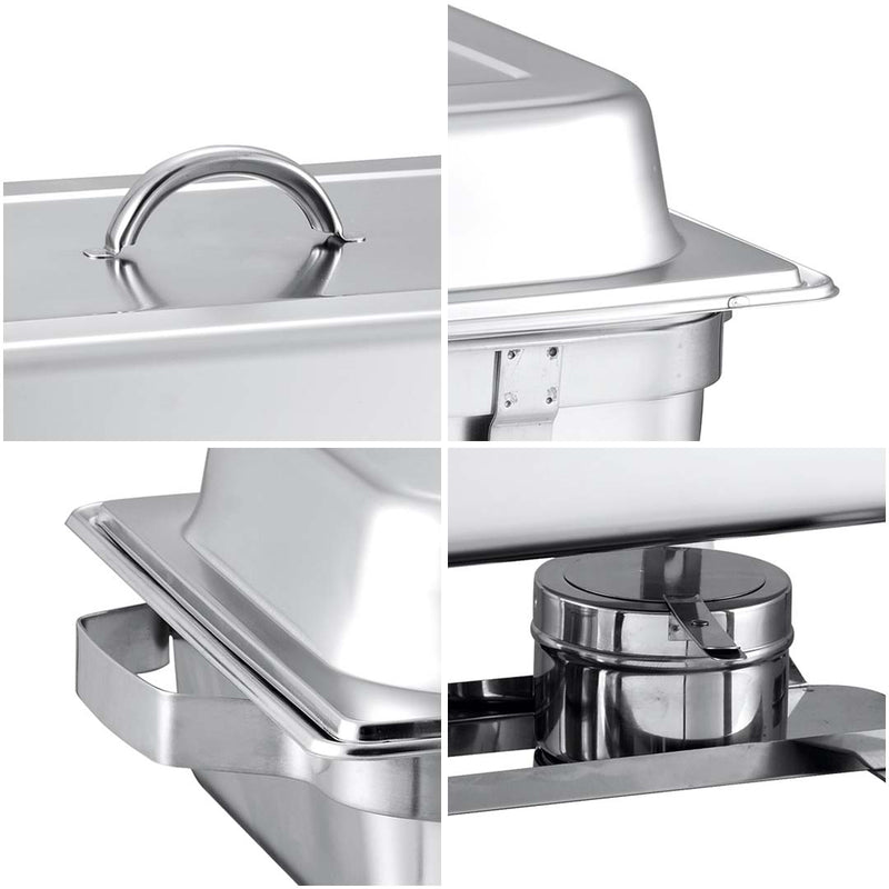 2X 4.5L Stainless Steel Dual Tray Chafing Food Warmer Catering Dish Set