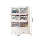 7 Tier 2 Column White Shoe Rack Organizer Dust-Free Stackable Storage Stand