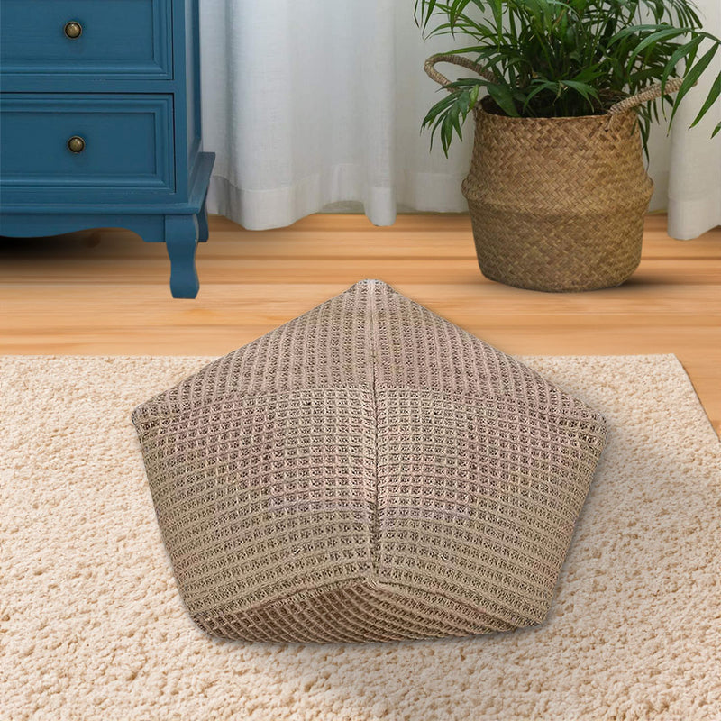 53cm Polyester Cotton Pouf Cushion Epp Particle Insert Plush Beige