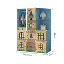 10 Cubes Portable Wardrobe Blue Castle Print Foldable Modular Storage Closet