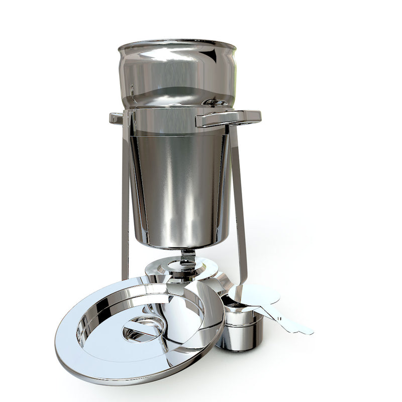 4X 7L Stainless Steel Round Soup Warmer Chafing Dish Mirror Finish
