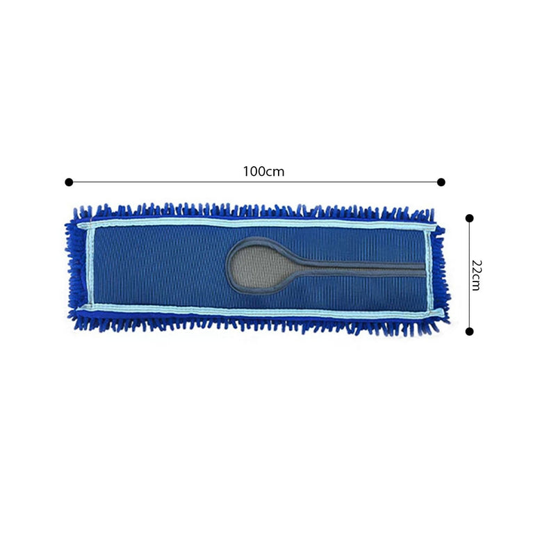 Blue Microfiber Flat Mop 100x22 Efficient Dust Remover Floor Cleaning Pads