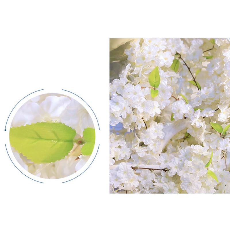 10X Artificial Cherry Blossom Stems Real Touch Silk Plastic 105cm White