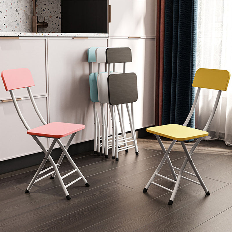 Blue Foldable Chair Mdf Seat Aluminum Legs 77cm Height Lightweight Set of 2
