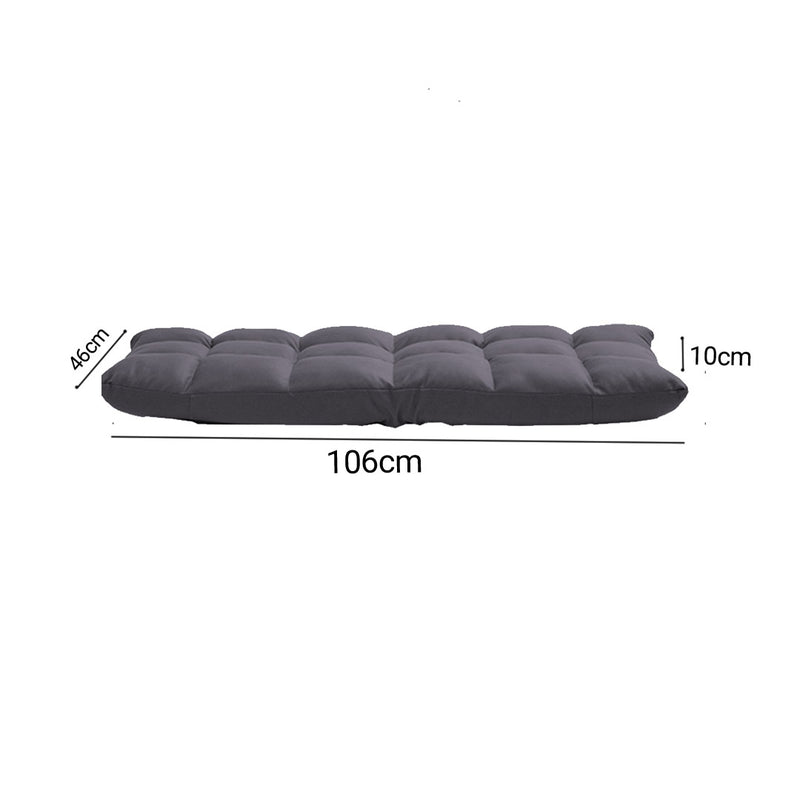 5 Position Adjustable Floor Recliner Air Leather 106x46x10cm Grey Foldable Seat