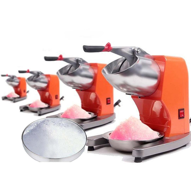 Electric Stainless Steel Ice Shaver Crusher 300W Commercial Orange 65kg/hr