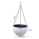 White Medium Hanging Resin Flower Pot Self Watering Outdoor Garden Decor