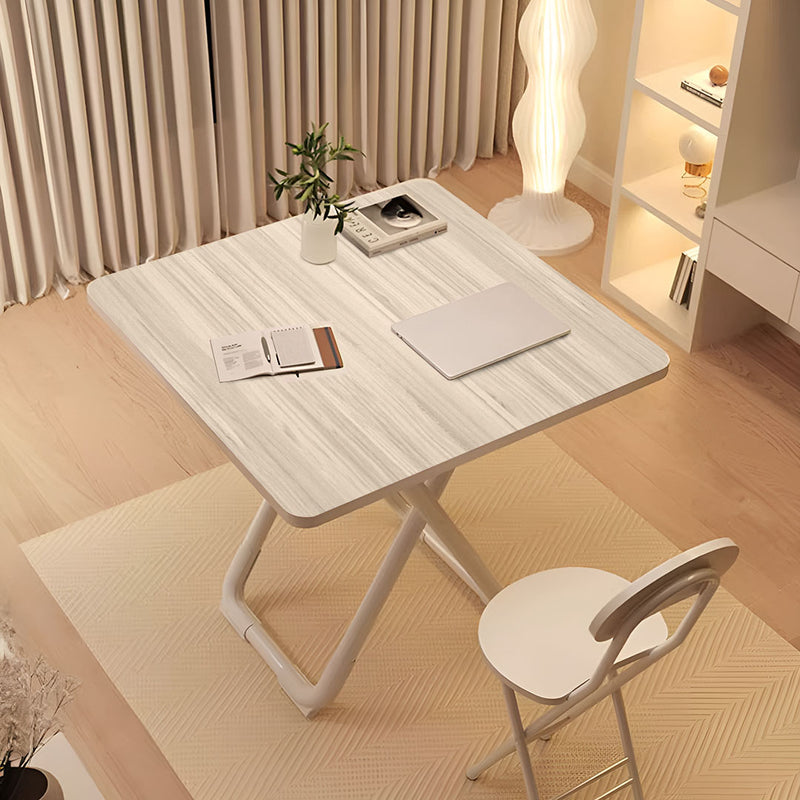 Light Wood 80cm Square Table White Legs Modern Home Office Decor Versatile