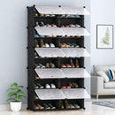 10 Tier 2 Column Shoe Rack Organizer Stackable Storage Black With Cover