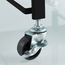 3 Tier Black Foldable Kitchen Cart Carbon Steel Storage Organizer With Wheels