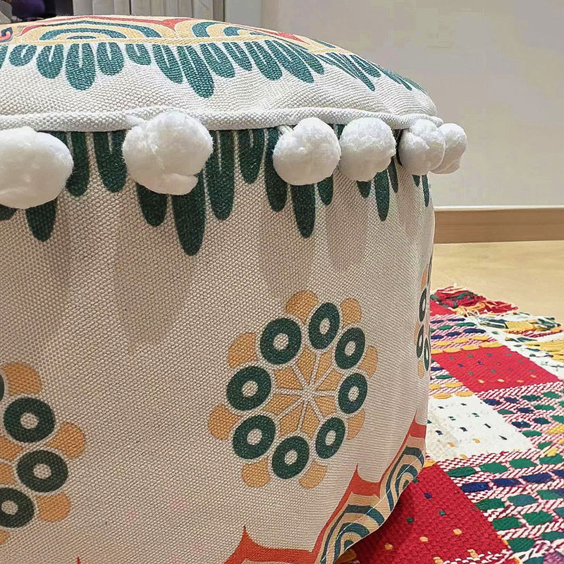 2X 50x30cm Polyester Cotton Pouf Cushion With EPP Particle Support Multicolor