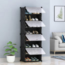 8 Tier Shoe Rack Organizer Portable Cabinet Large Capacity Black Wardrobe