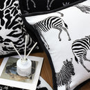 Zebra Cushion Square Pillow 45cm Polyester Black White Home Decor Accent