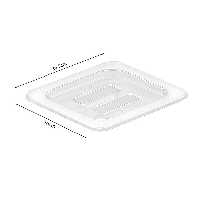 Clear Polycarbonate Gastronorm 1/6 Lid 26.5x16cm Transparent Food Tray Cover