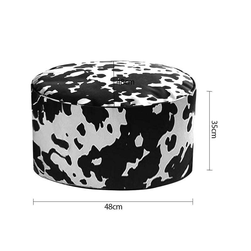 Round Velvet Cotton Pouffe Seat Cushion 48x35cm Home Decor Footstool Multicolor