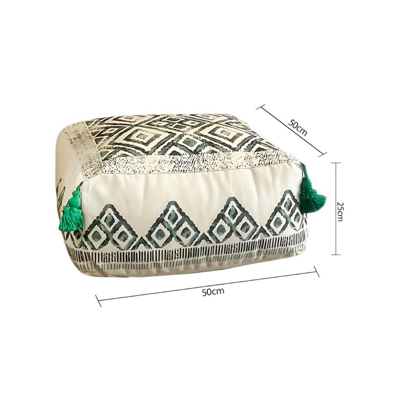 50x50x25cm Polyester Cotton Plush Pouf Cushion EPP Particle Support Green