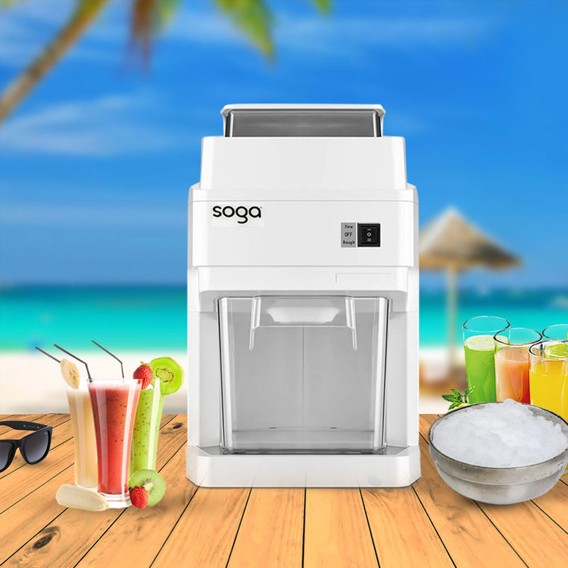 2X Electric Ice Shaver 300W 120kg/h Adjustable Snow Cone Maker White