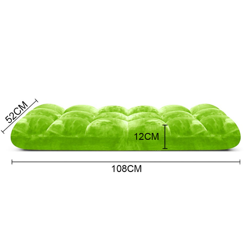 4X Folding Floor Recliner Cushion 100cmX45cmX8cm Memory Foam 6 Position Green