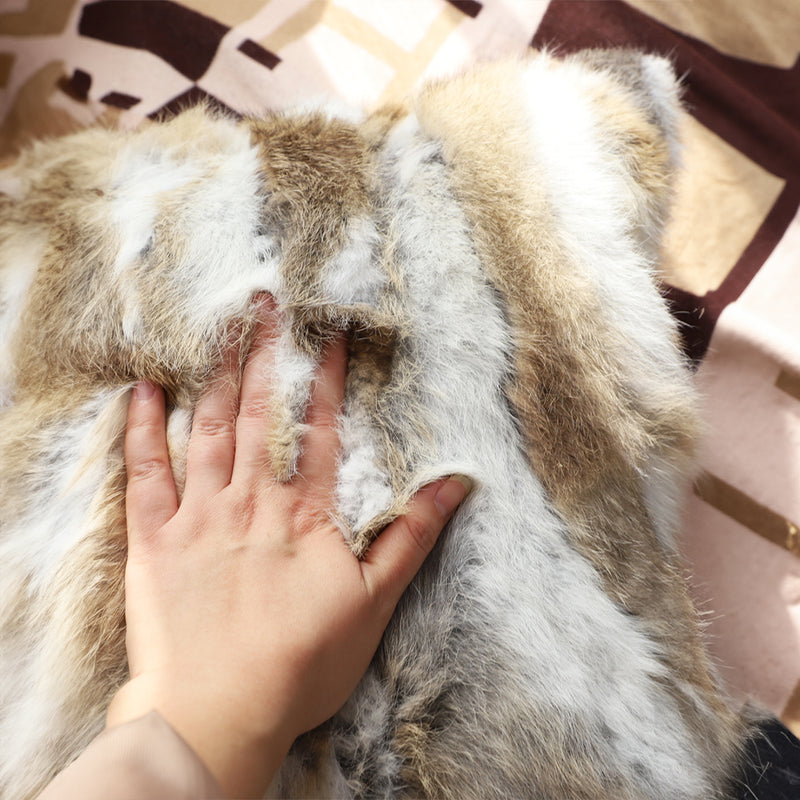40x45x14cm Rabbit Fur Throw Pillow Square Thick Plush Coffee