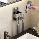 15cm Aluminum Wall Mounted Bathroom Storage Organizer Space Saving Gray Shelf