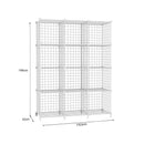 White Portable 12 Cube Modular Storage Organizer Iron Mesh Space Saver Shelf