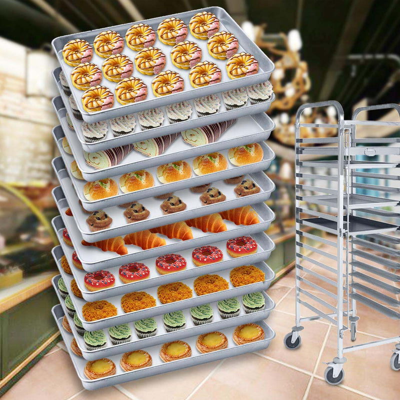 10X Aluminium Gastronorm Baking Pan 60x40x5cm Durable