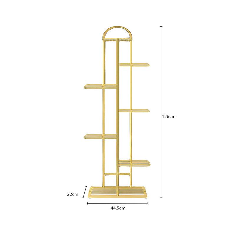 2X Gold 7 Tier Metal Plant Stand 8 Pots Tall Indoor Flowerpot Display Rack