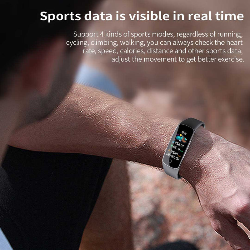 Fitness Smart Watch V8 Touch Screen Heart Rate Bp Monitor Ip67 Blue Tpu Band