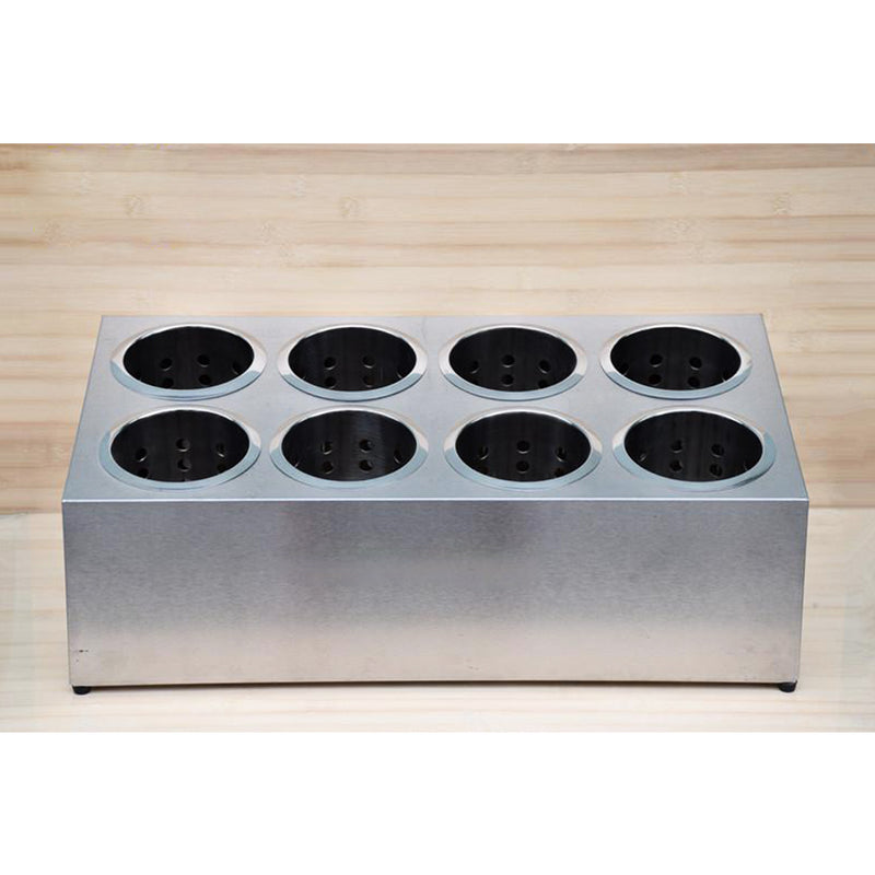 2X Stainless Steel Cutlery Holder Commercial 8 Holes Dishwasher Safe